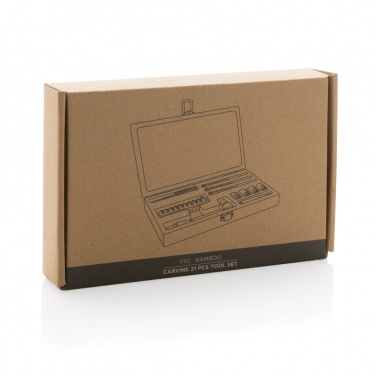 Logo trade promotional gifts picture of: Carvine 21 pcs bamboo tool set